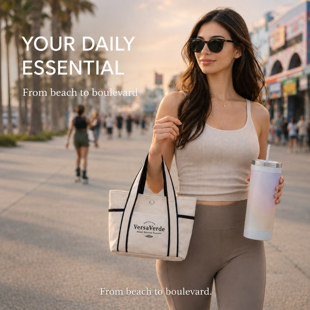 Coastal Day Mini Canvas Tote
